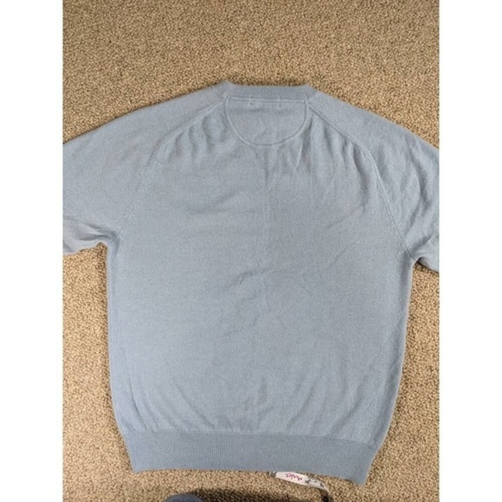 Merino Wool Murano Sweater M/M baby Blue Raglan Crewneck Luxury Knit LN/nwot - Picture 14 of 14
